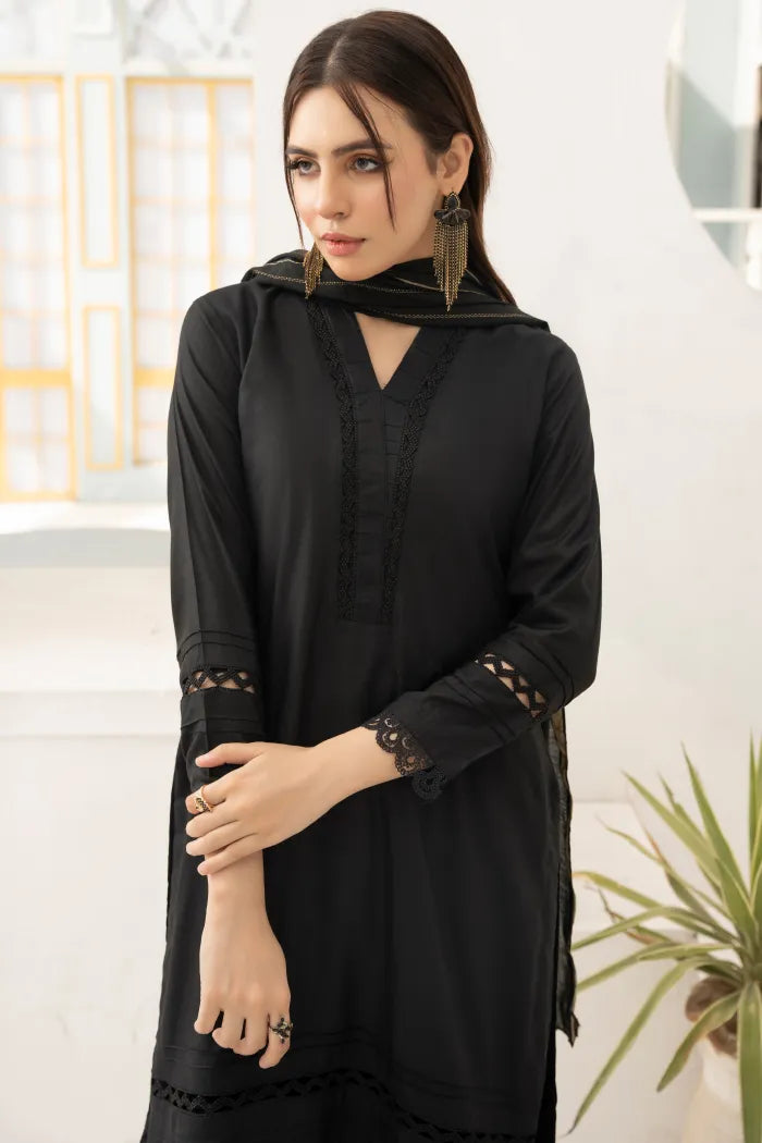 casual simple black dresses pakistani Black chikankari kurta for eid