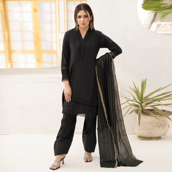 Farshi Shalwar Linen Black 1467