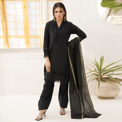 Farshi Shalwar Linen Black 1467
