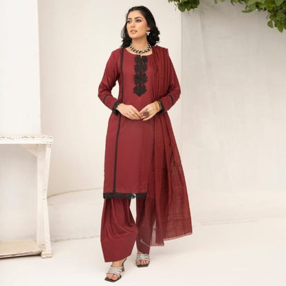 Farshi Shalwar Linen Mahroon 1467