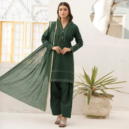 Farshi Shalwar Readymade Linen Green 1467