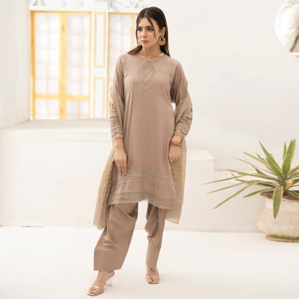 Farshi Shalwar Readymade Linen Skin 1467