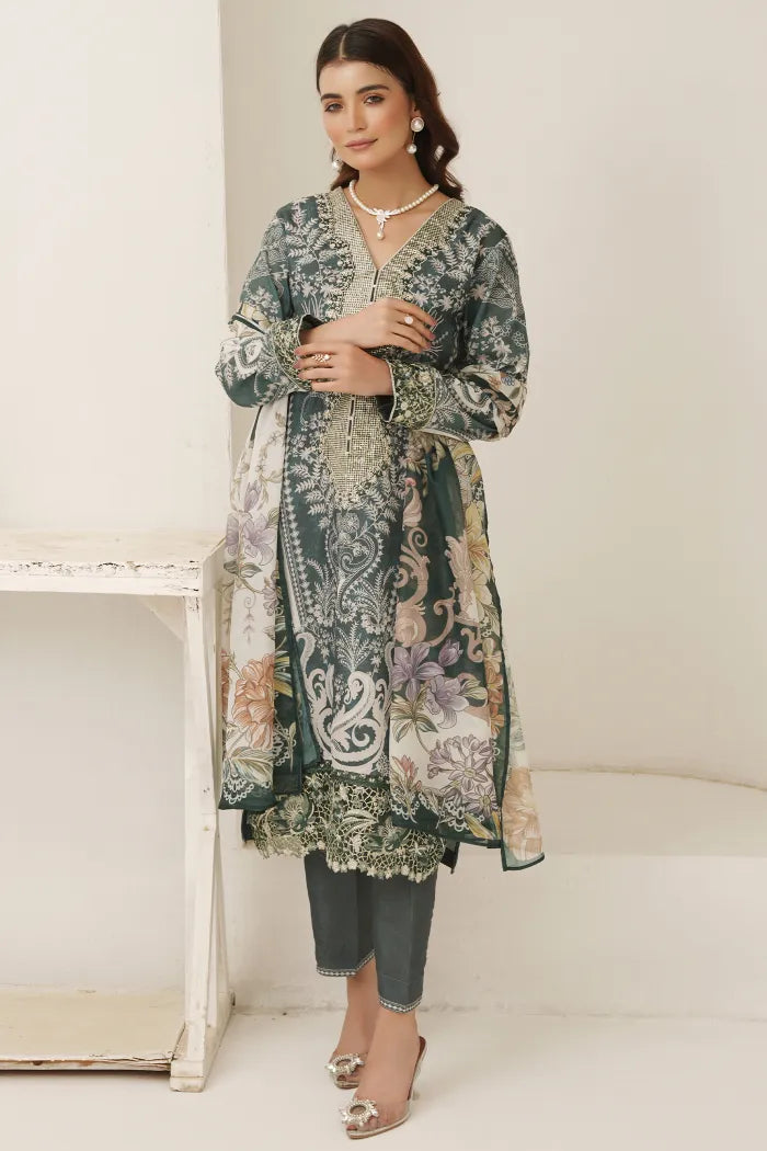 Jade Embroidered Silk 1471 Green