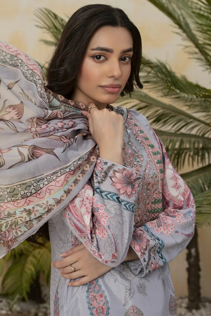 Jade Embroidered Silk 1471 Grey