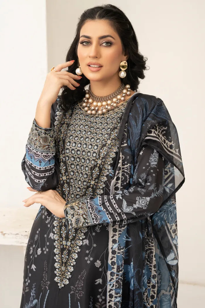 Jade Embroidered Silk 1471 Black