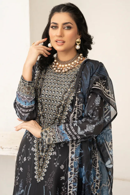 Jade Embroidered Silk 1471 Black