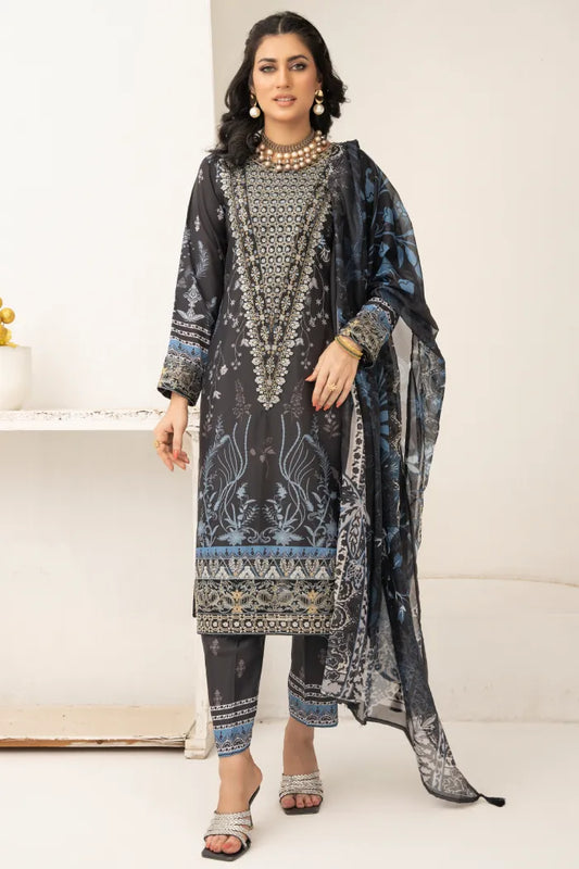 Jade Embroidered Silk 1471 Black