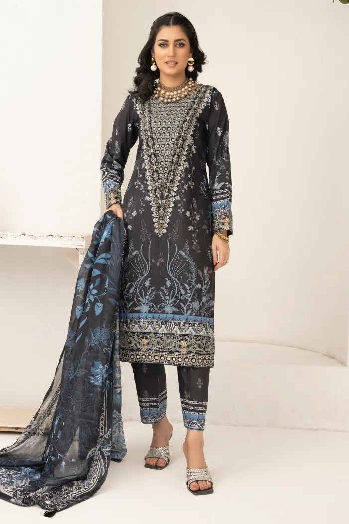 Jade Embroidered Silk 1471 Black