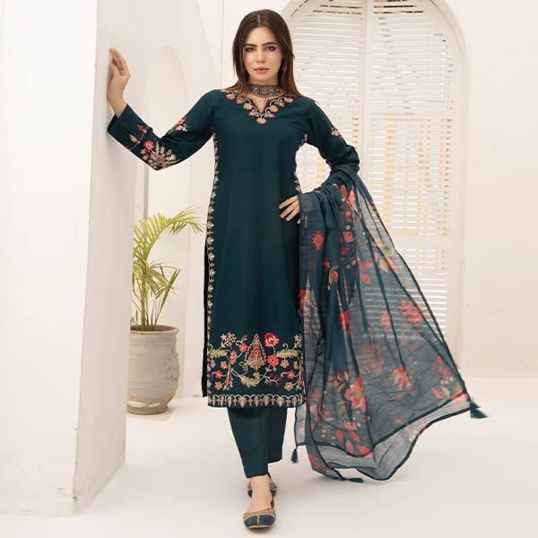 Jazmin Embroidered Doria Lawn 1468 Zinc