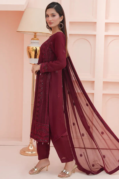 Ladies chiffon by Maria B 1475 Mahroon