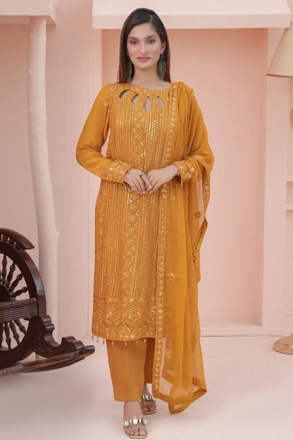 Ladies chiffon by Maria B 1475 Mustard
