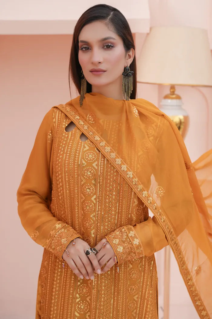 Ladies chiffon by Maria B 1475 Mustard