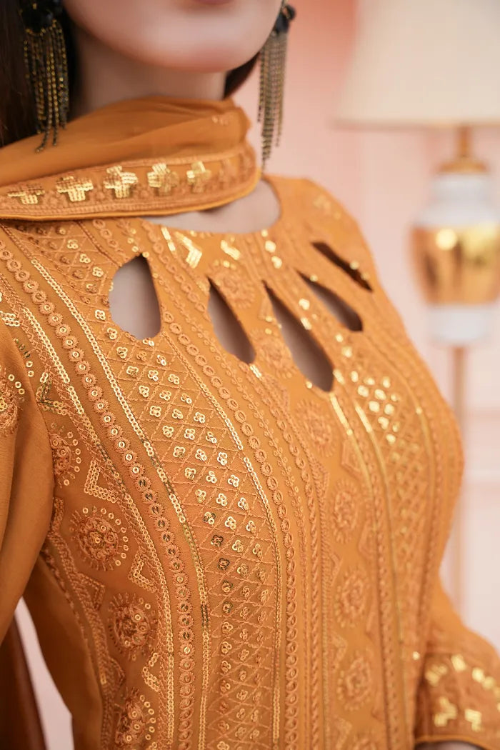 Ladies chiffon by Maria B 1475 Mustard