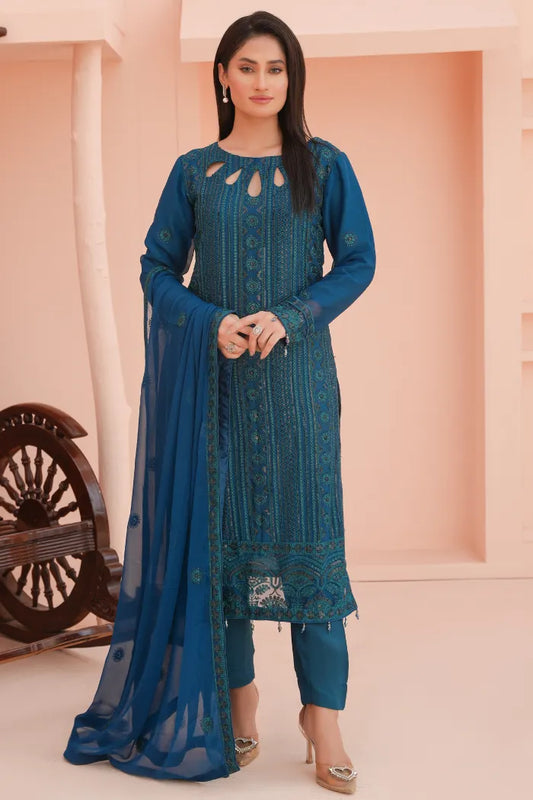 Ladies chiffon by Maria B 1475 Zinc