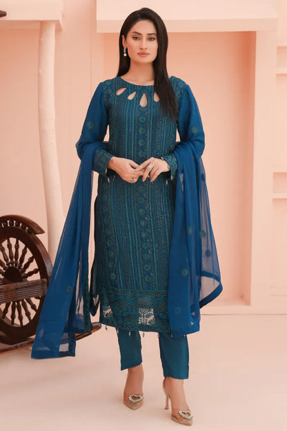 Ladies chiffon by Maria B 1475 Zinc