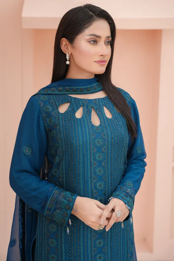 Ladies chiffon by Maria B 1475 Zinc