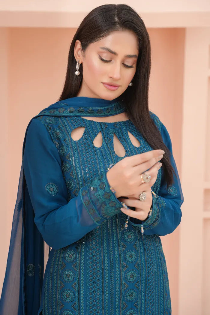 Ladies chiffon by Maria B 1475 Zinc