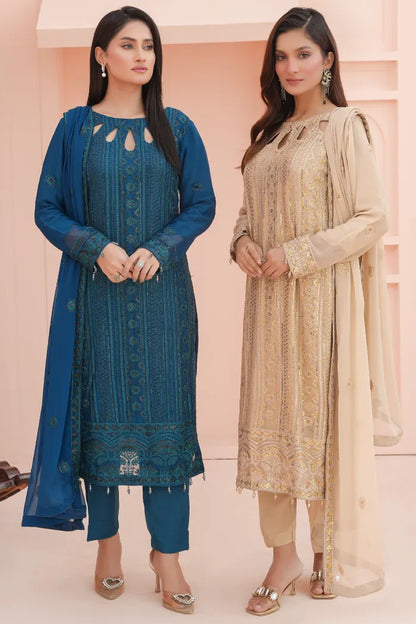 Ladies chiffon by Maria B 1475 Zinc