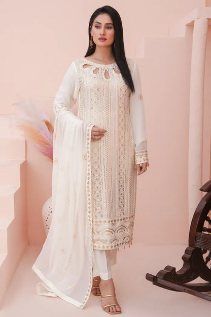 Ladies chiffon by Maria B 1475 Off White