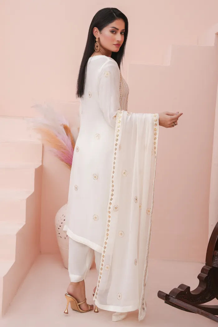 Ladies chiffon by Maria B 1475 Off White