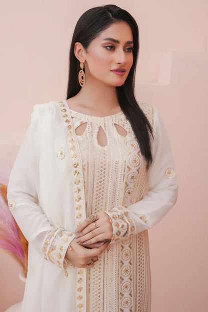 Ladies chiffon by Maria B 1475 Off White