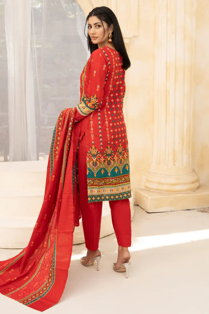 Readymade Embroidery Lawn 1466-Red