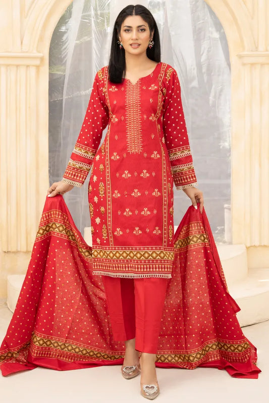 Pakistani Suits Embroidery Lawn 1466 Redish