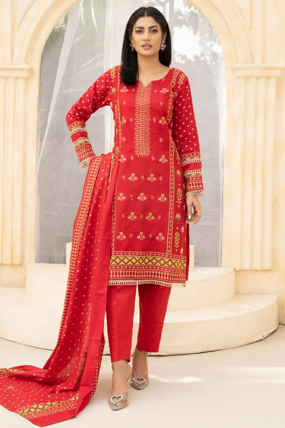 Pakistani Suits Embroidery Lawn 1466 Redish