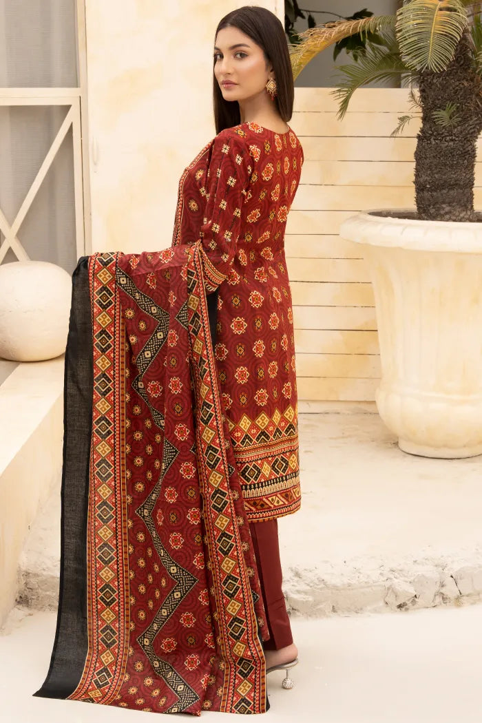 Pakistani Suits Embroidery Lawn 1466-mahroon