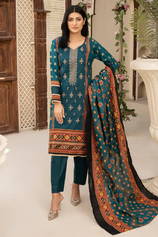 Pakistani Suits Embroidery Lawn1466-Blue