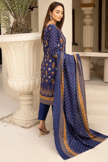 Readymade Embroidery Lawn Beechtree-1466-Navy