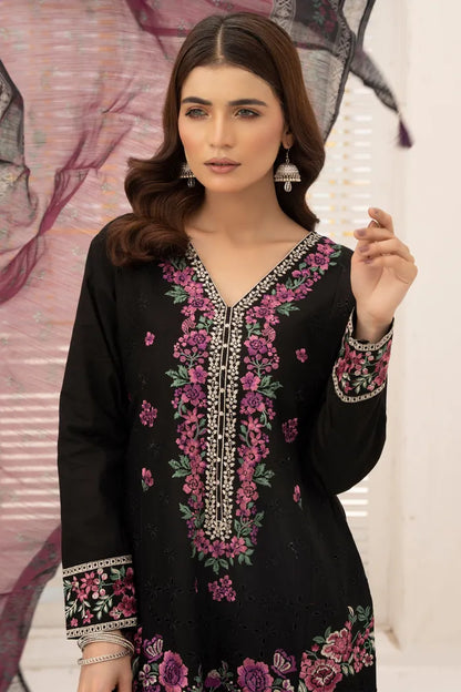 Elan Embroidered Chikan Kari Lawn 1468 Black
