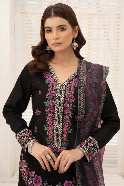 Elan Embroidered Chikan Kari Lawn 1468 Black