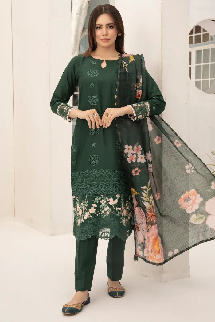 Baroque Embroidered Leaser Cut Lawn 1468 Green