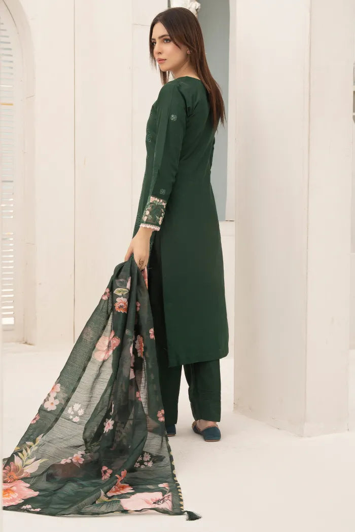 Baroque Embroidered Leaser Cut Lawn 1468 Green