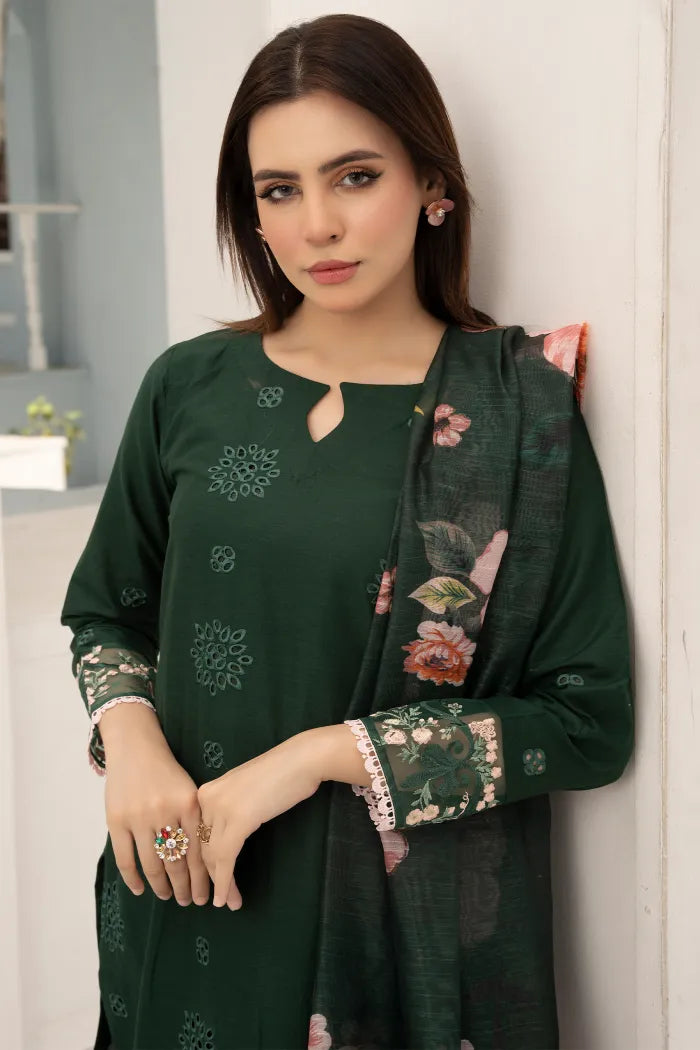 Baroque Embroidered Leaser Cut Lawn 1468 Green