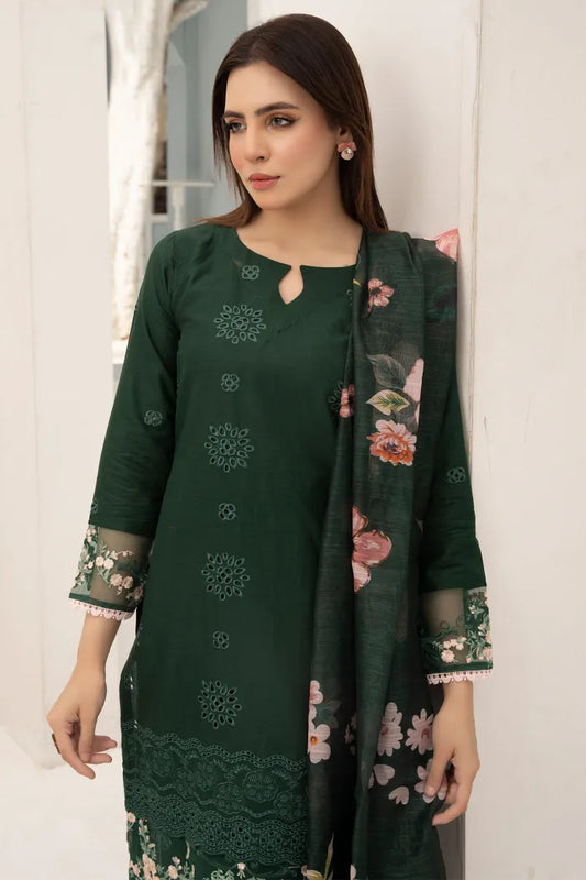 Baroque Embroidered Leaser Cut Lawn 1468 Green