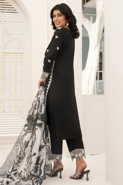 Gul Ahmed Embroidered Doria Lawn 1468 Black White