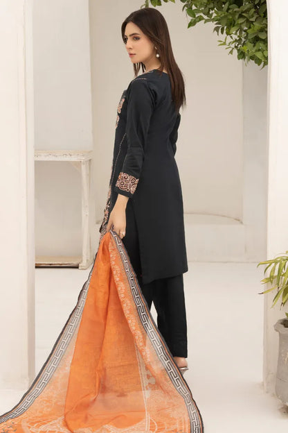 Jazmin Embroidered Doria Lawn 1468 Charcoal