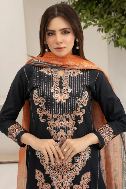 Jazmin Embroidered Doria Lawn 1468 Charcoal