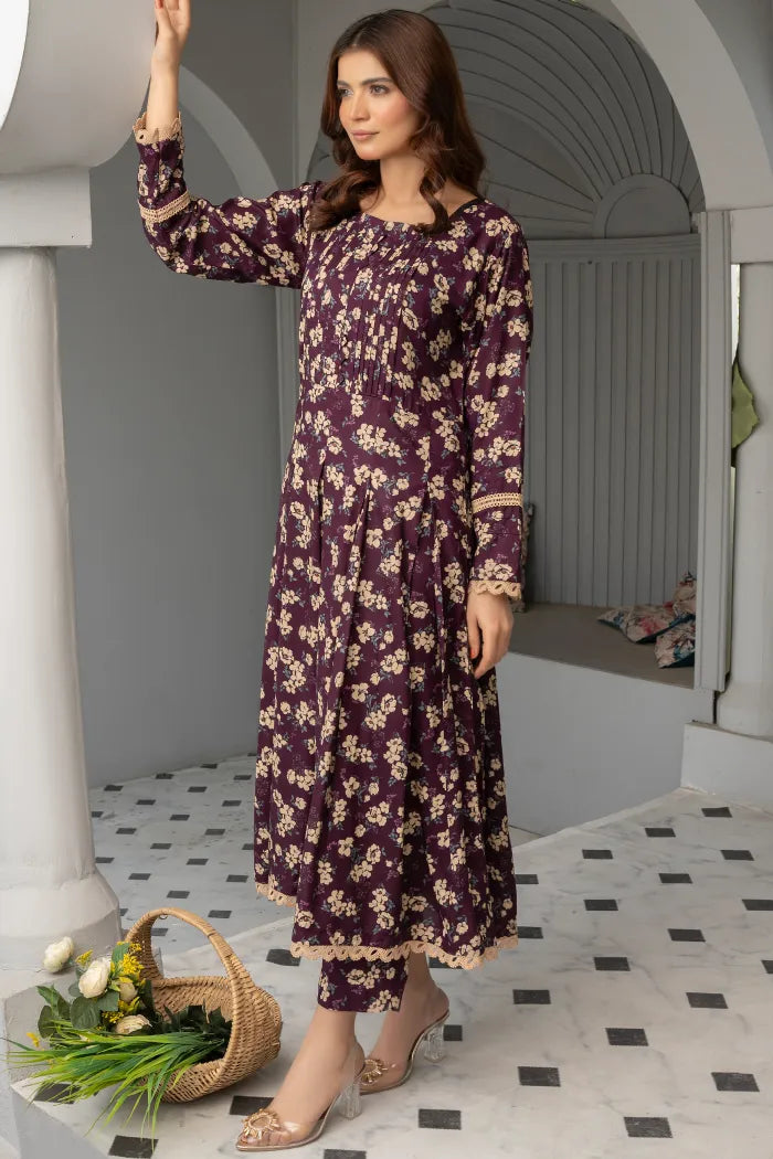 Ethnic Linen Co-ords-1429-Purple