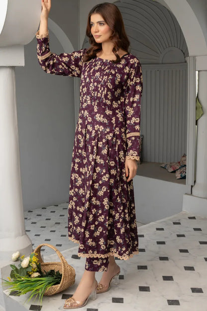 Ethnic Linen Co-ords-1429-Purple