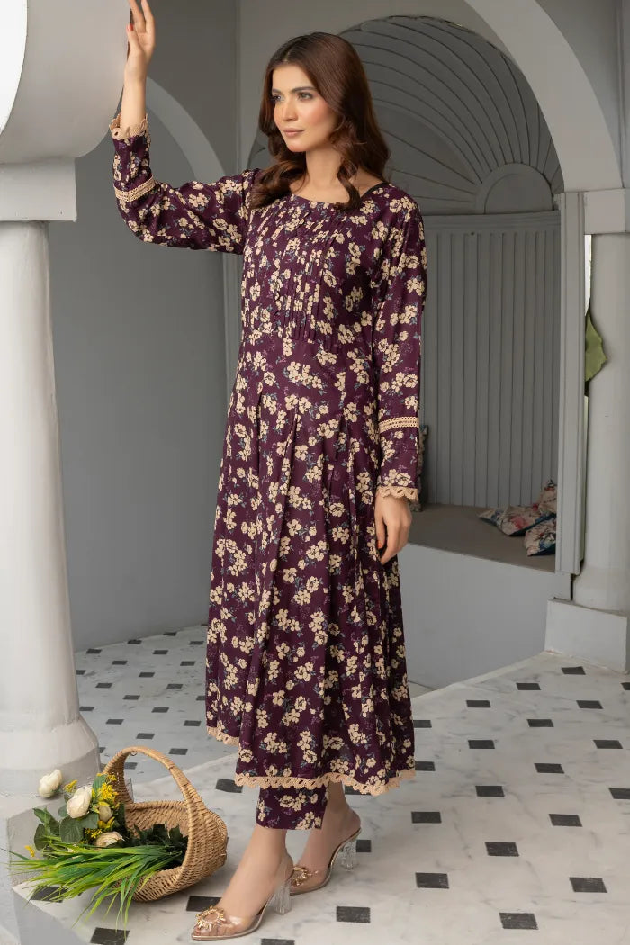 Ethnic Linen Co-ords-1429-Purple