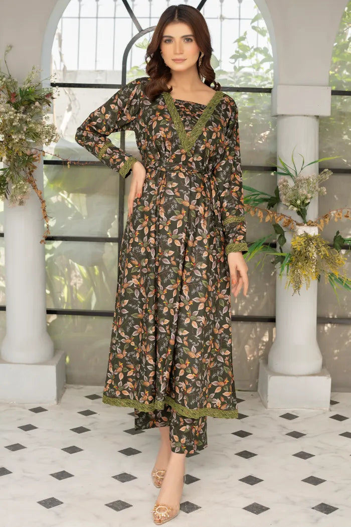 Ethnic Linen Co-ords-1429-Olive