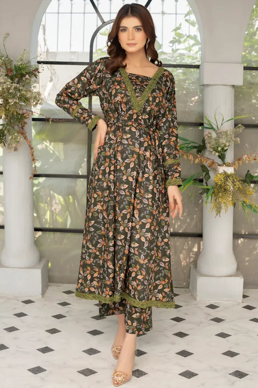 Ethnic Linen Co-ords-1429-Olive