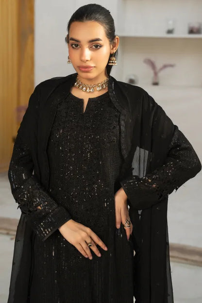 Pakistani Ready Made Ladies chiffon party wear  Suit by Maria B BLACK