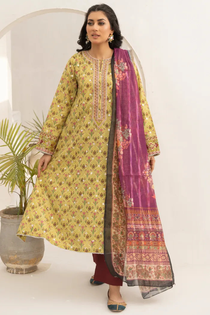 Mother & Daughter 1469-70 Lawn Embroidered Green