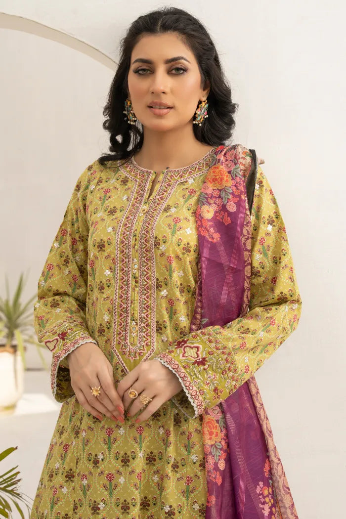 Mother & Daughter 1469-70 Lawn Embroidered Green