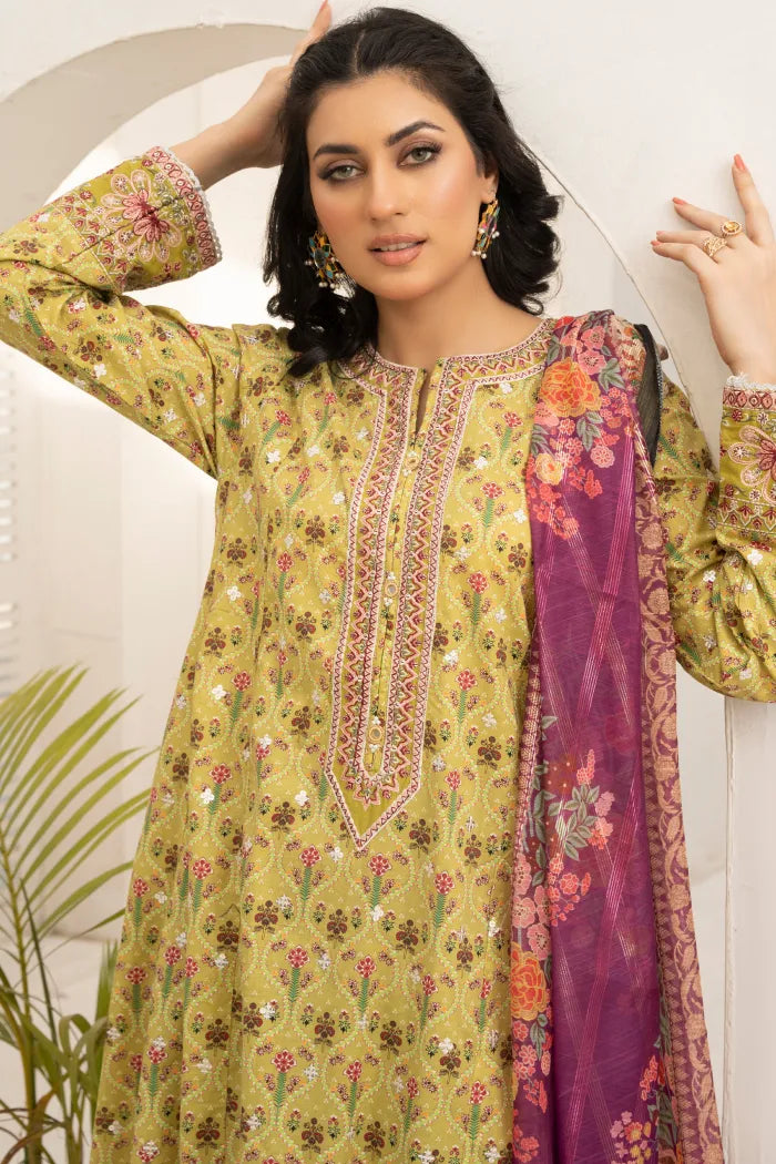 Mother & Daughter 1469-70 Lawn Embroidered Green