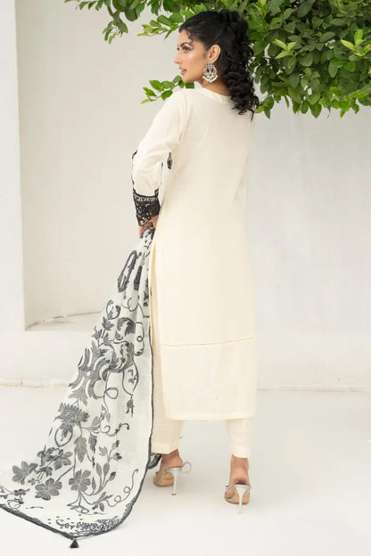 Baroque Leaser Cut Embroidered Lawn 1468 Offwhite
